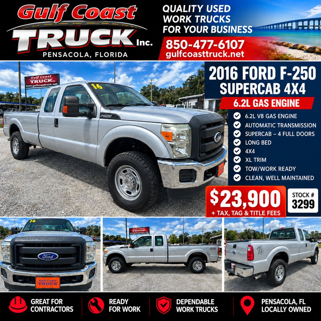 2016 Ford F-250 X-Cab 4x4 Lwb